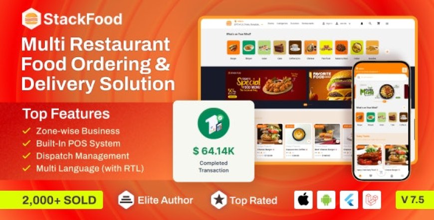 StackFood v7.5 - Multi Restaurant Food Delivery App with Laravel Admin and Restaurant Panel - nulled