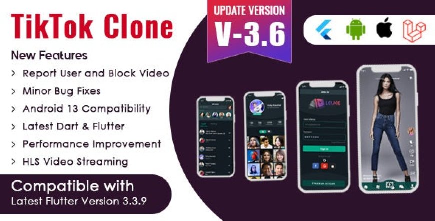 Flutter - TikTok Clone | Triller Clone & Short Video Streaming Mobile App for Android & iOS v3.6